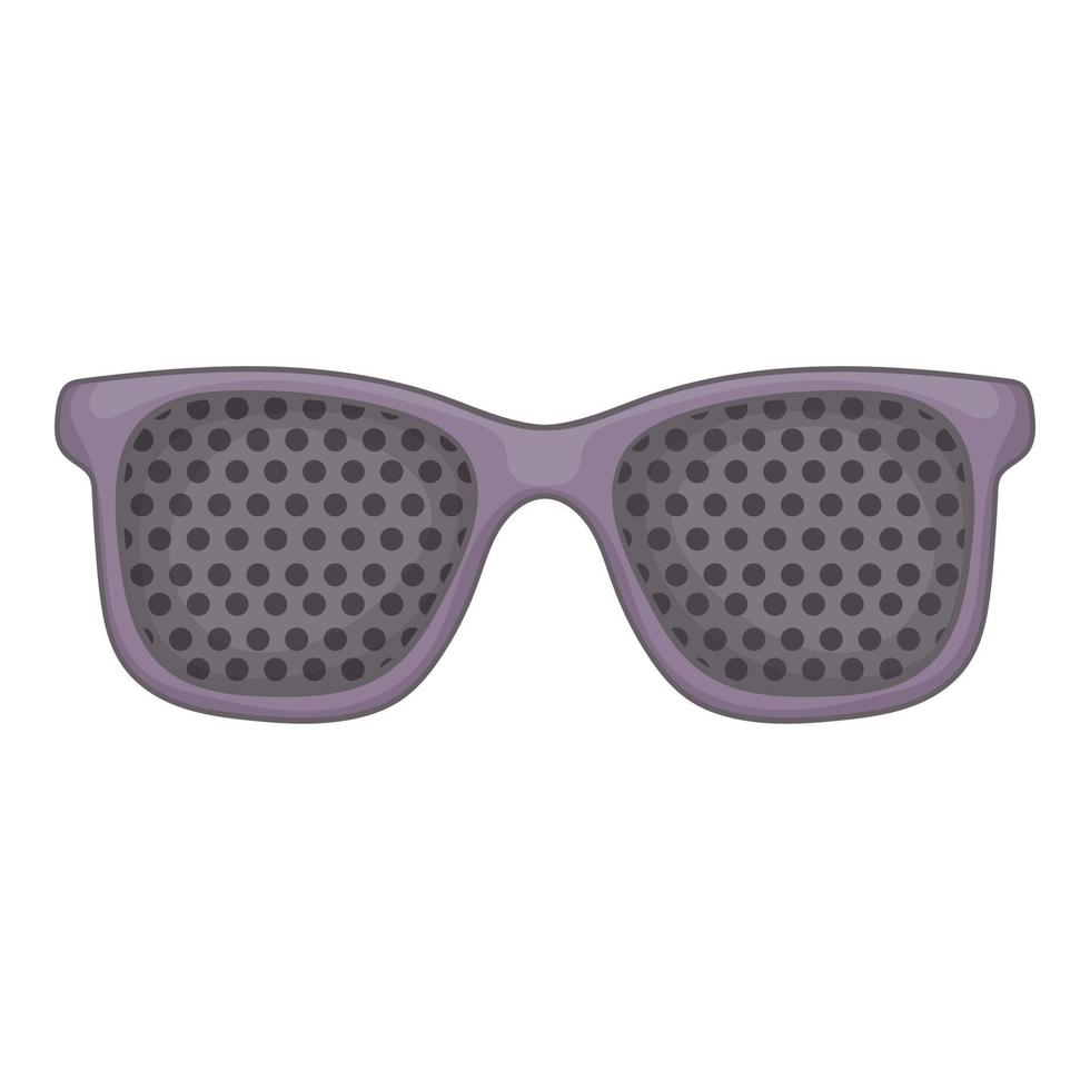 Perforating glasses icon, cartoon style vector