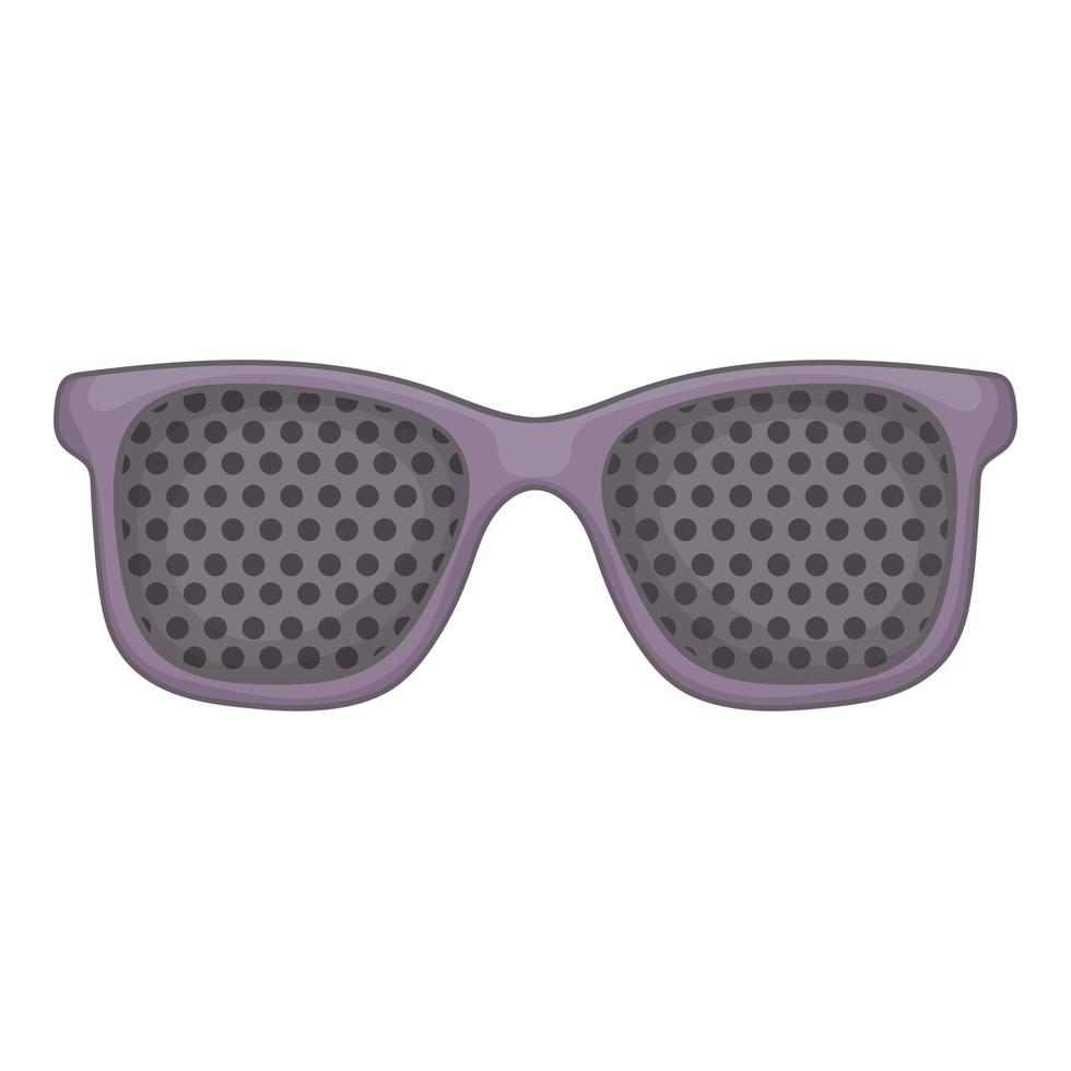 Perforating glasses icon, cartoon style vector