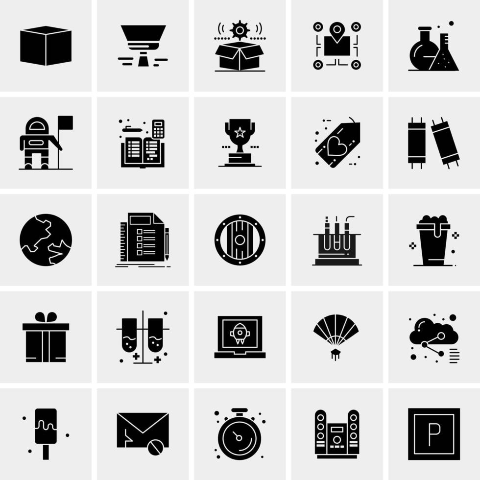 25 iconos de negocios universales vector ilustración de icono creativo para usar en proyectos relacionados con la web y dispositivos móviles