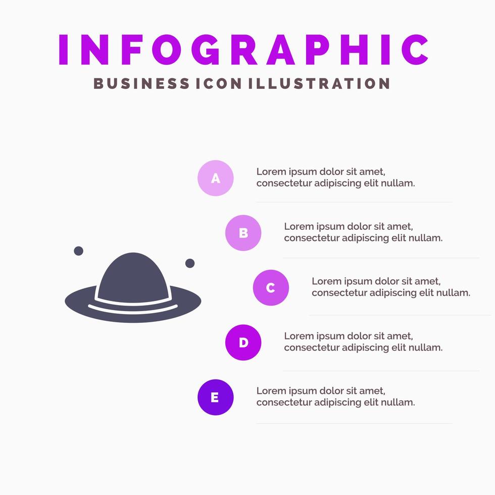 Cap Fashion Hat Spring Solid Icon Infographics 5 Steps Presentation Background vector