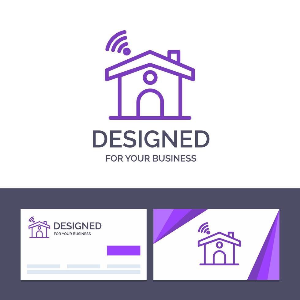 Creative Business Card and Logo template Wifi Service Signal House Vector Illustration