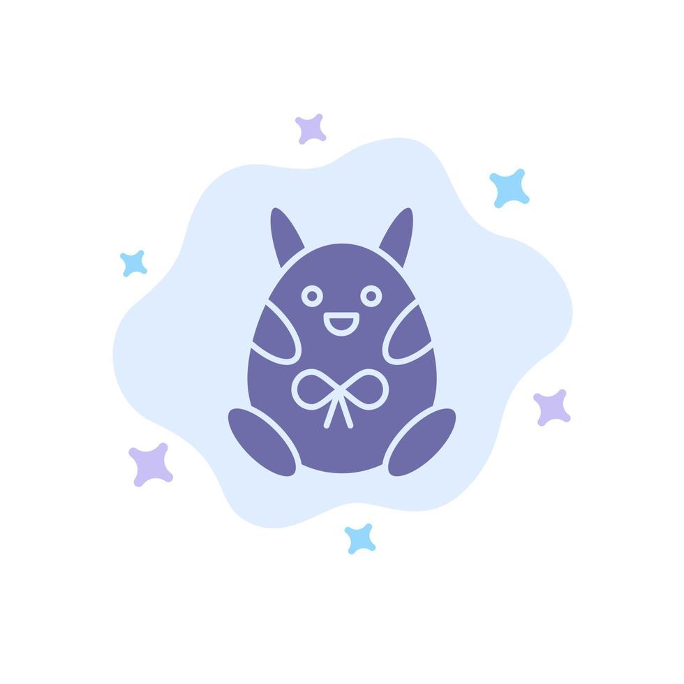 Chicken Easter Baby Happy Blue Icon on Abstract Cloud Background vector