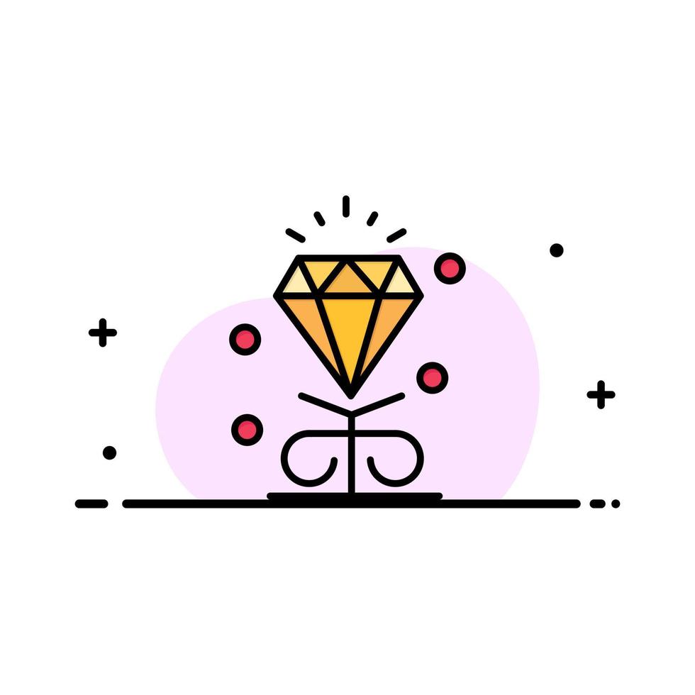 Diamond Love Heart Wedding Business Logo Template Flat Color vector