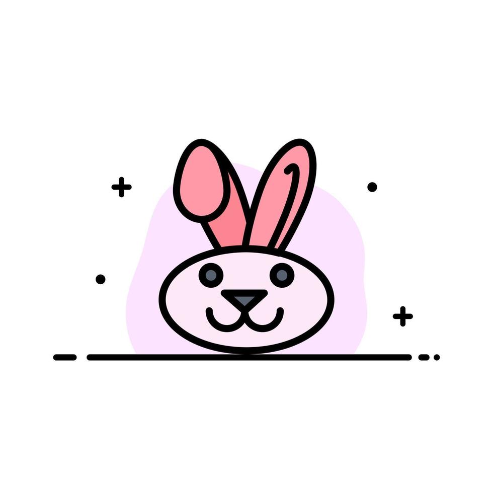 Bunny Easter Rabbit  Business Flat Line Filled Icon Vector Banner Template