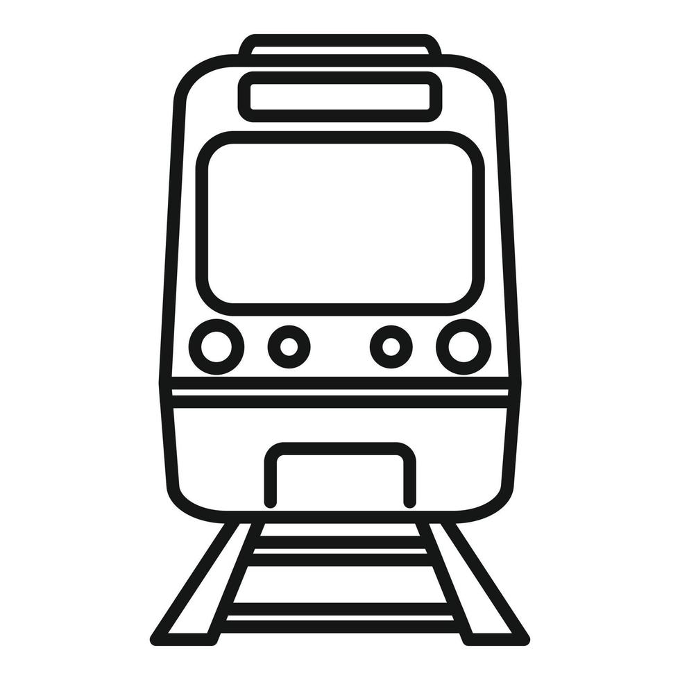 Subway train icon, outline style vector