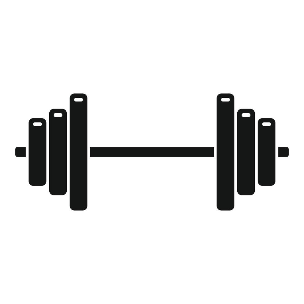 Steel barbell icon, simple style vector