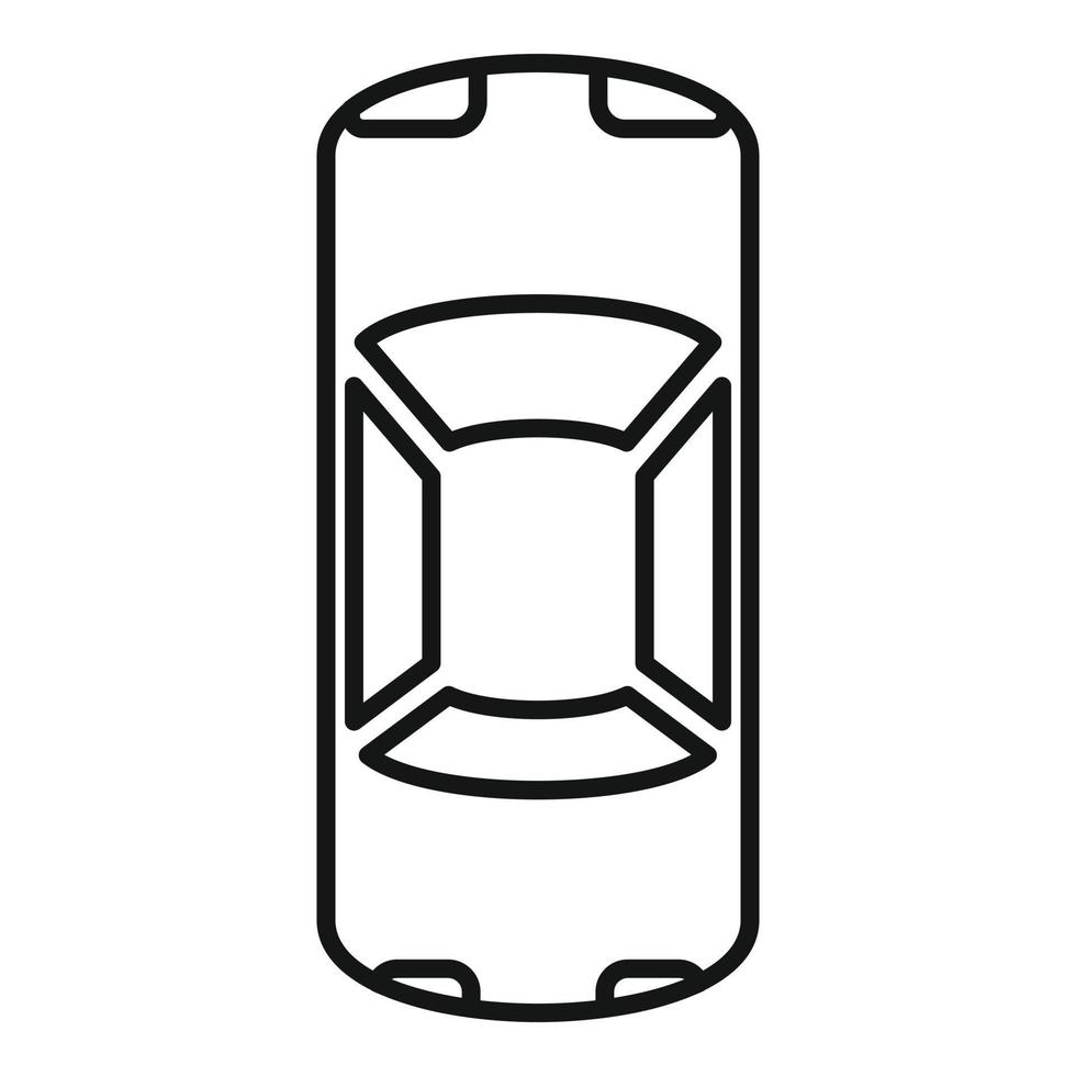 Top view driving car icon, outline style vector