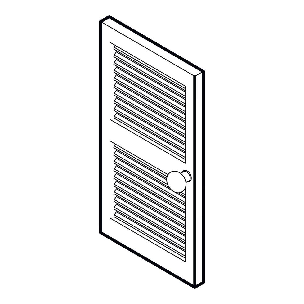 puerta con icono de ventilación horizontal, estilo de contorno vector