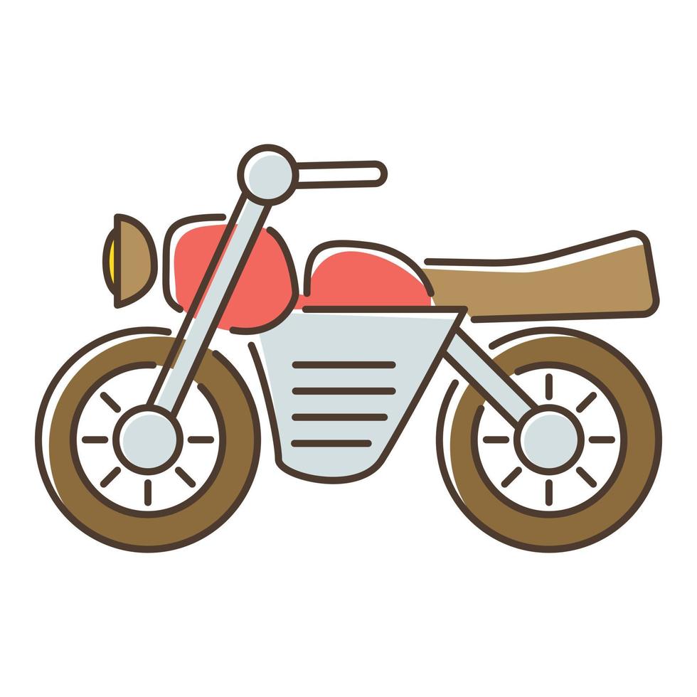 Motorcycle icon, flat style vector