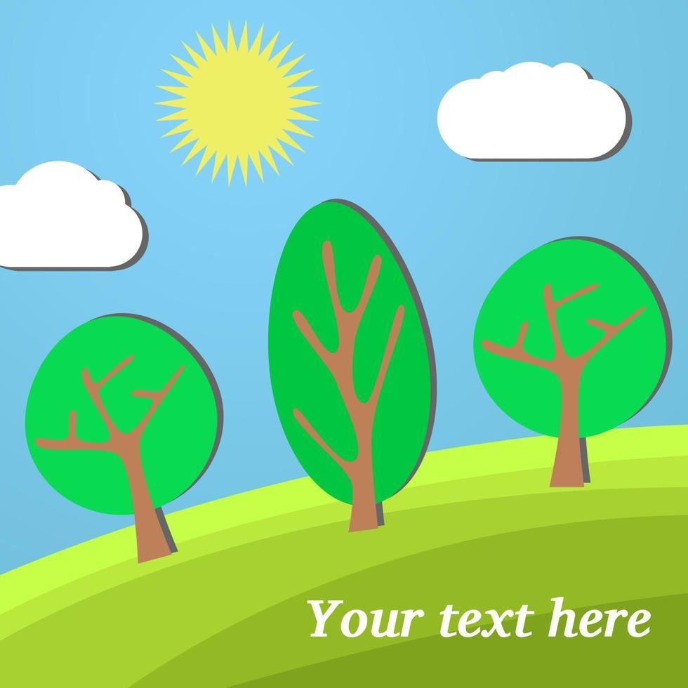 Edge of the Forest. The Sun Shines on a Clearing in the Forest. vector