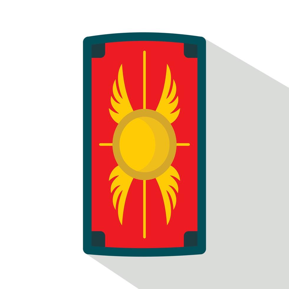 escudo con icono de adorno, estilo plano vector