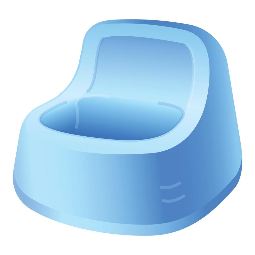 Baby plastic toilet icon, cartoon style vector