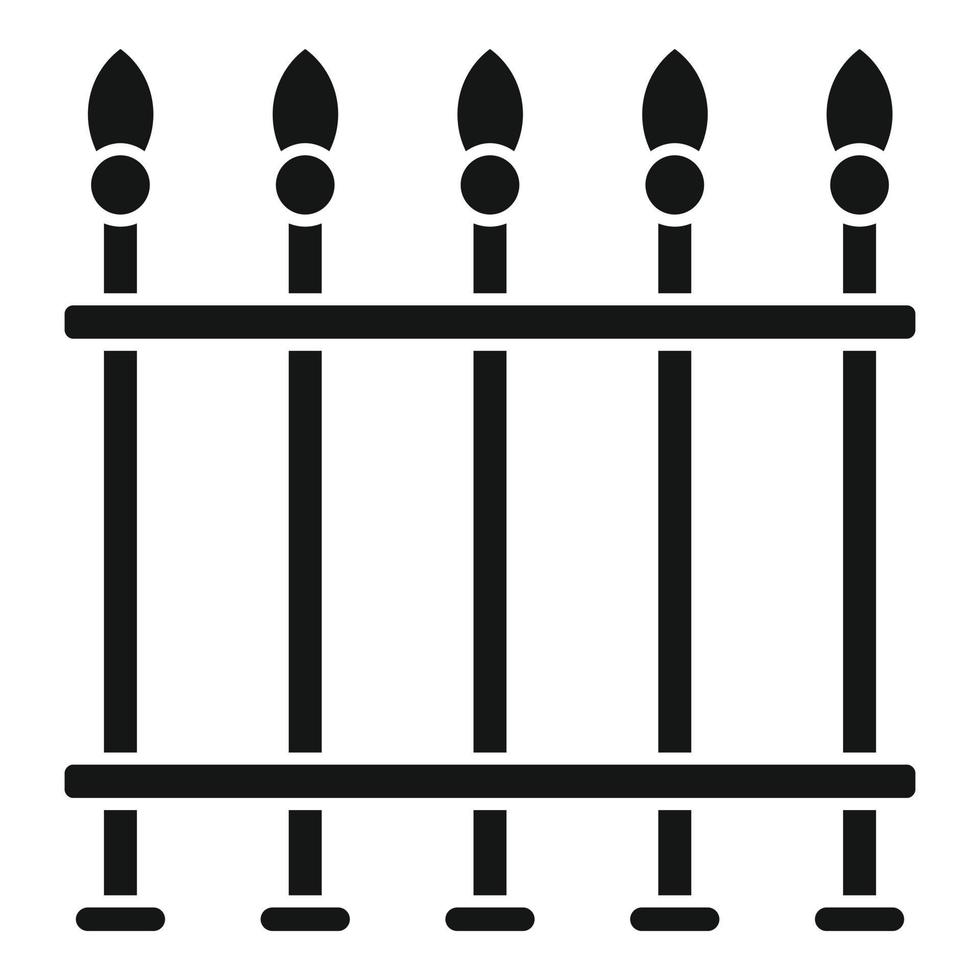 Blacksmith metal fence icon, simple style vector