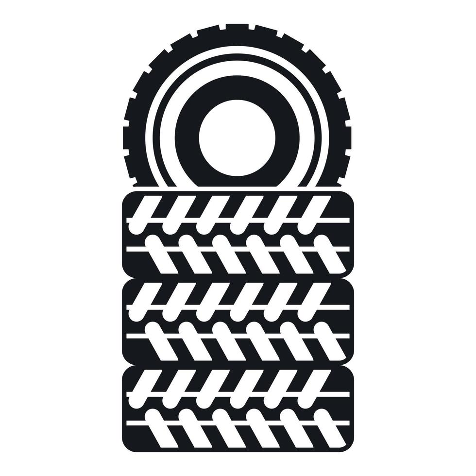 Pile of tires icon, simple style vector
