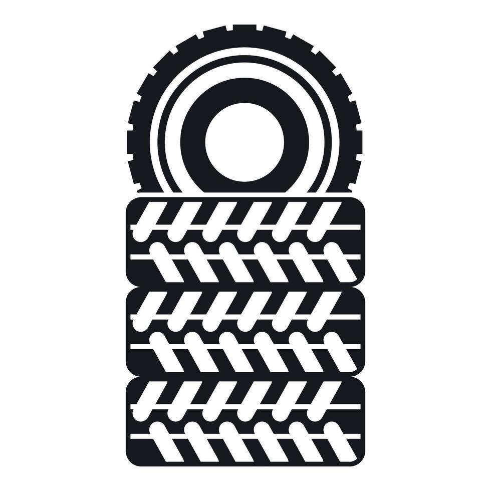 Pile of tires icon, simple style vector