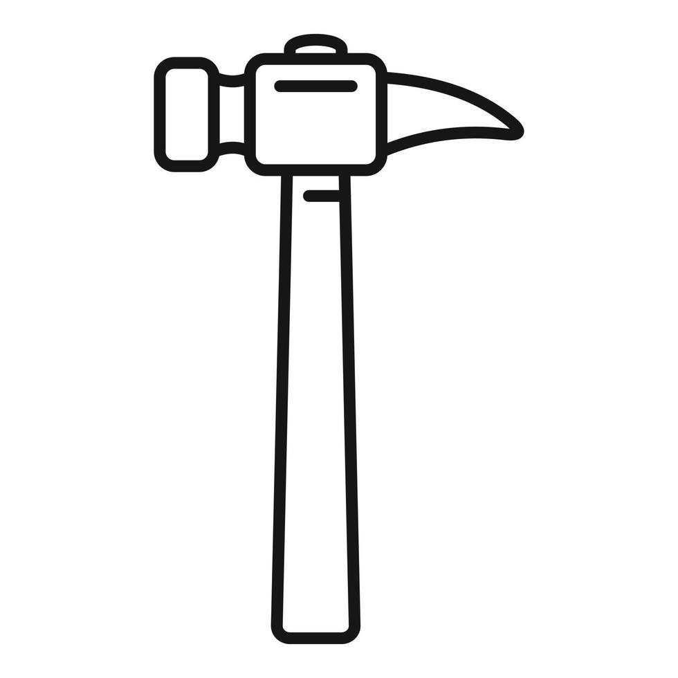 Home hammer icon, outline style vector