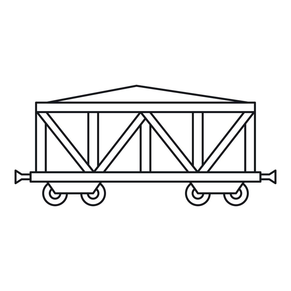 Cargo wagon icon, outline style vector