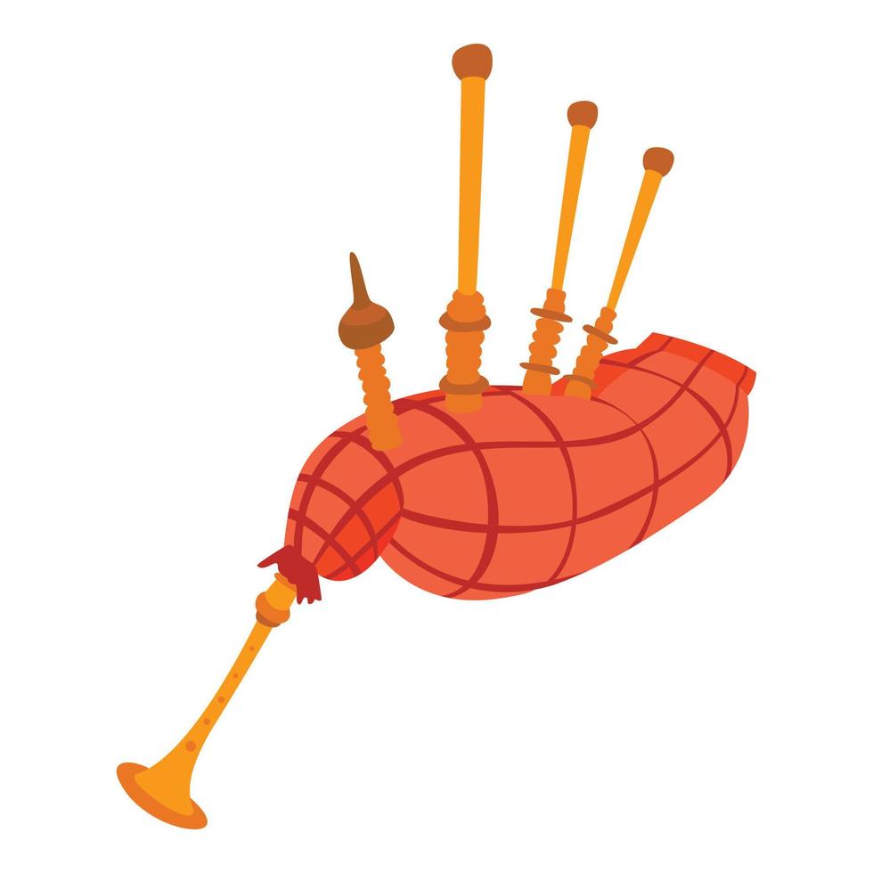 Bagpipes icon, Cartoon style vector