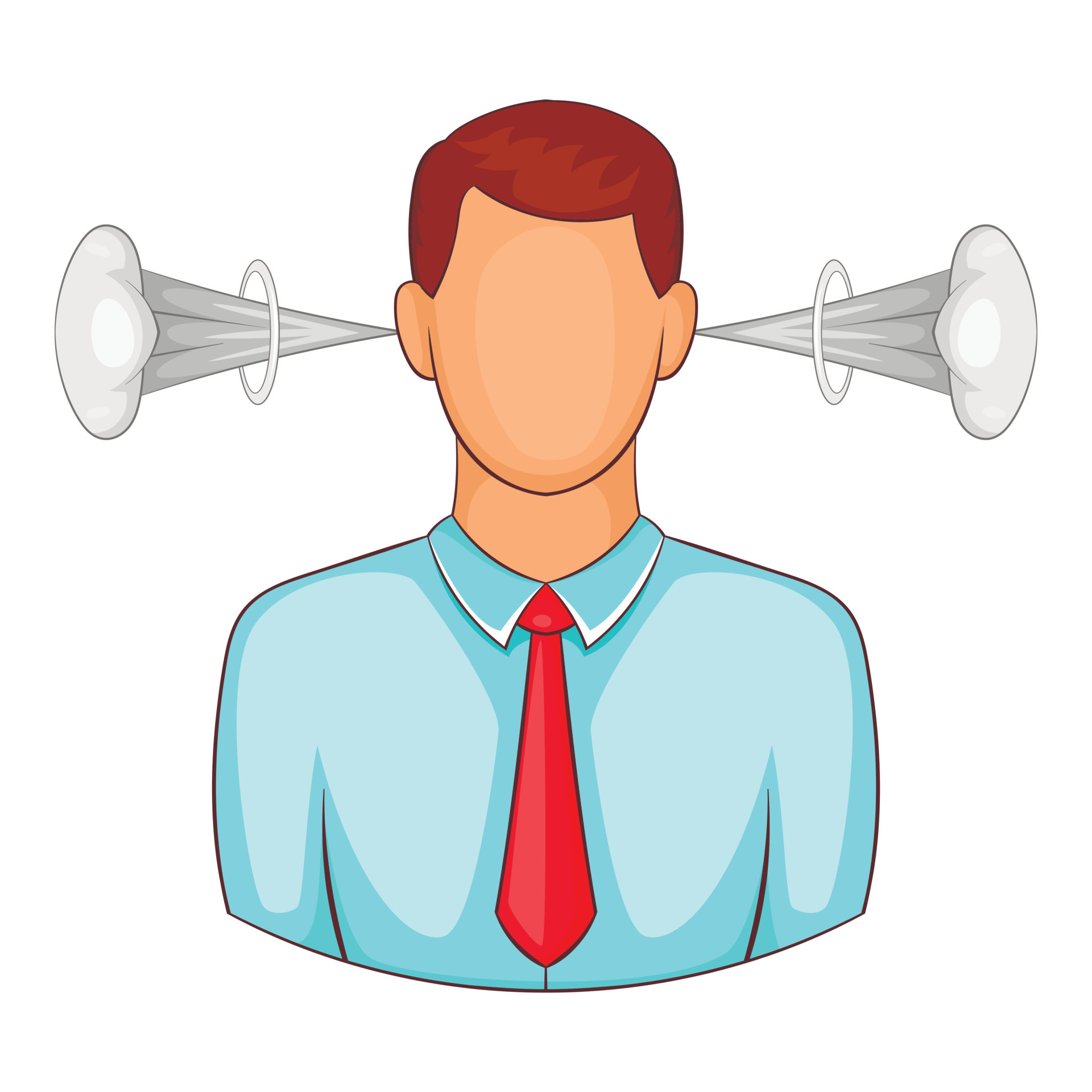 hombre con vapor fuera de las orejas icono, estilo de dibujos animados