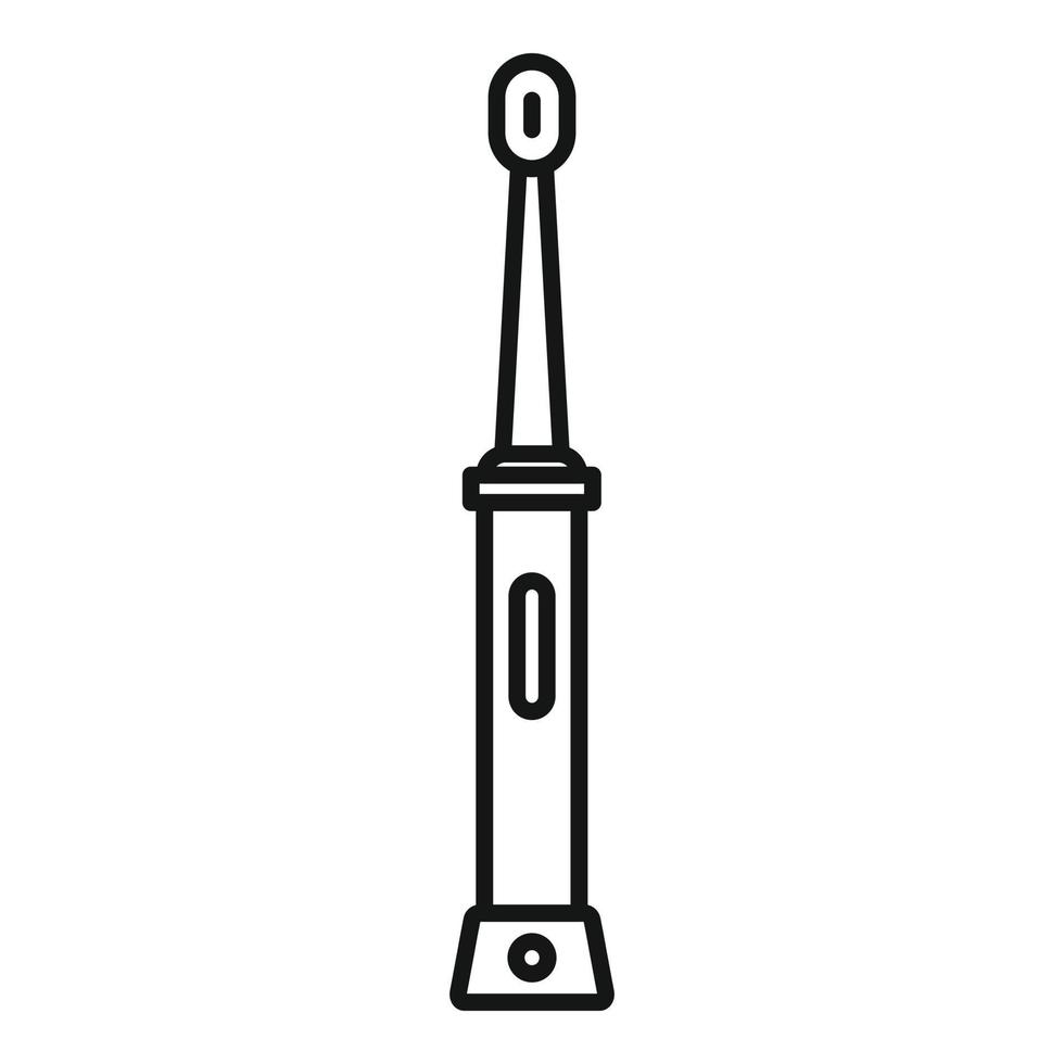 Electric toothbrush anatomy icon, outline style vector