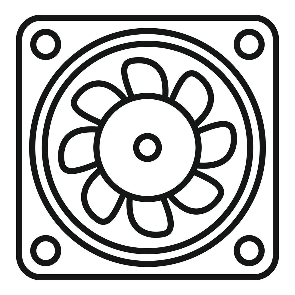 Ventilation fan icon, outline style vector