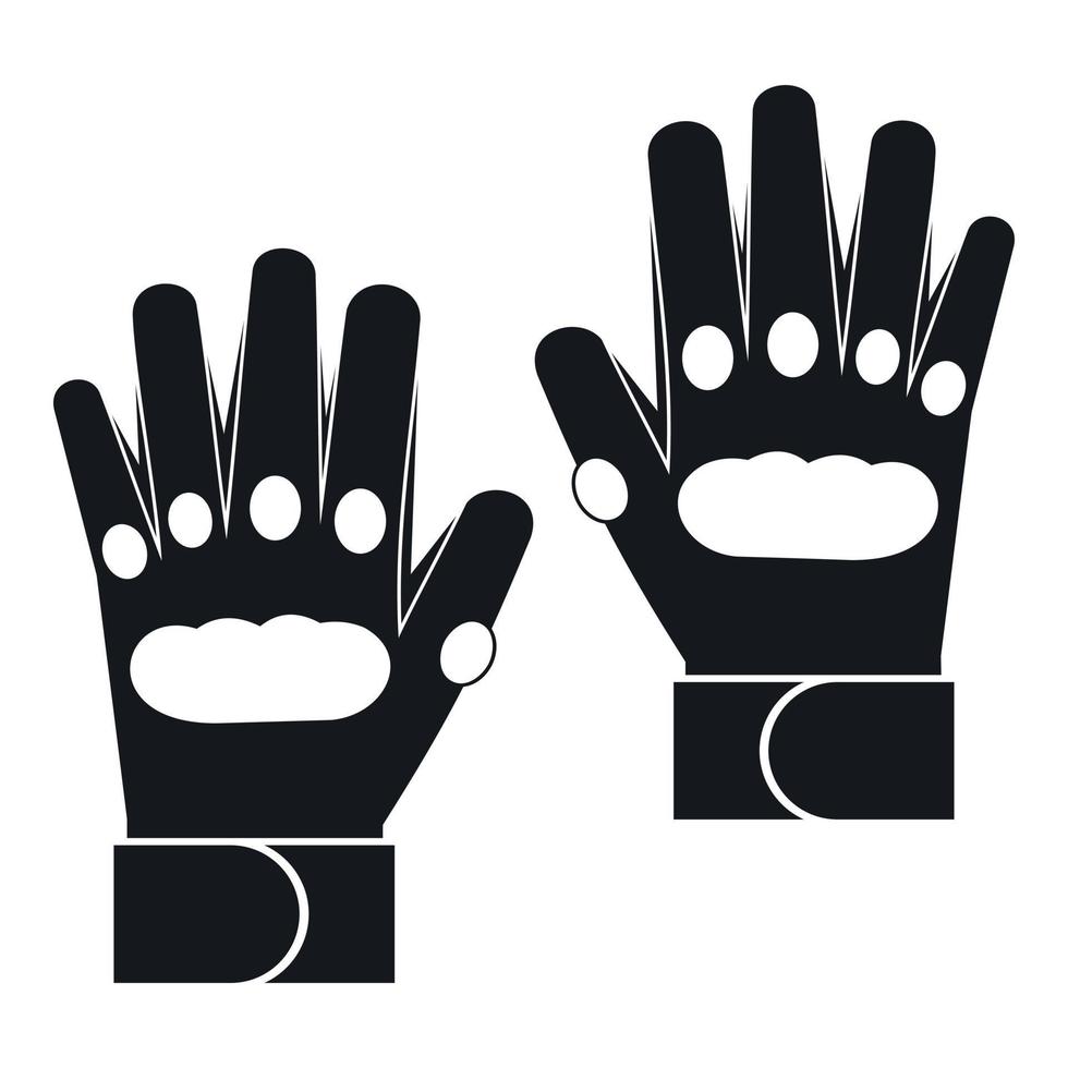 Pair of paintball gloves icon, simple style vector