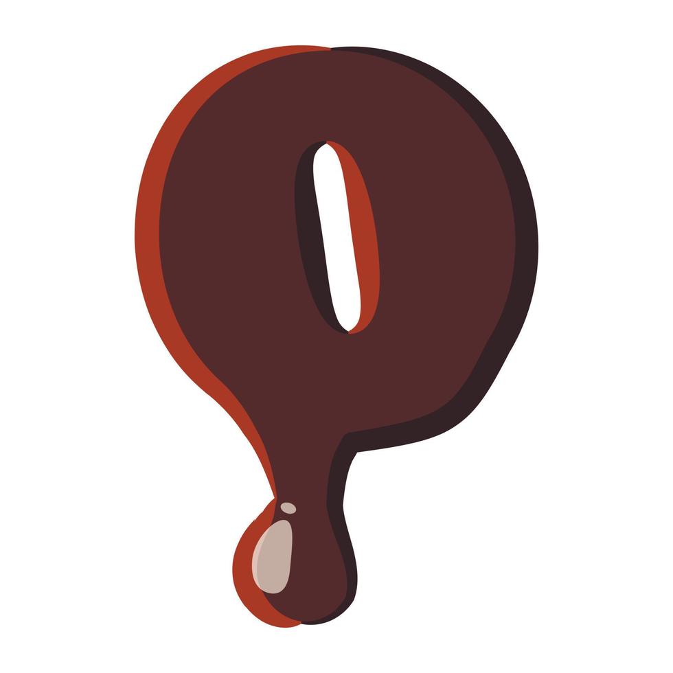 Number 0 from latin alphabet made of chocolate vector