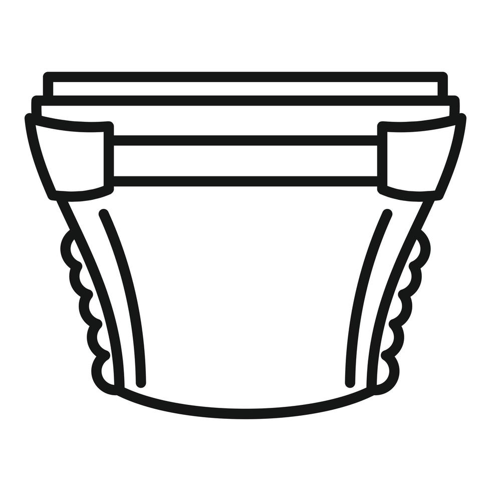 icono de pañal cómodo, estilo de esquema vector