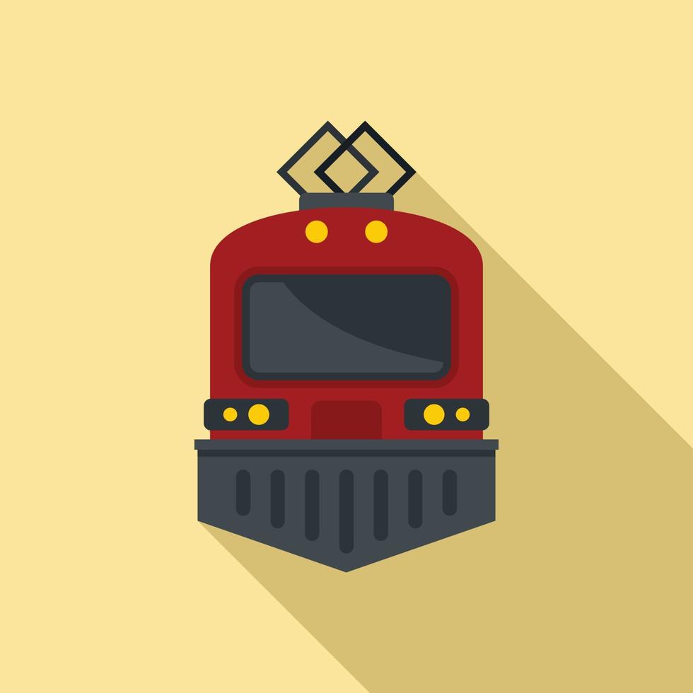 icono de tren eléctrico urbano, estilo plano vector