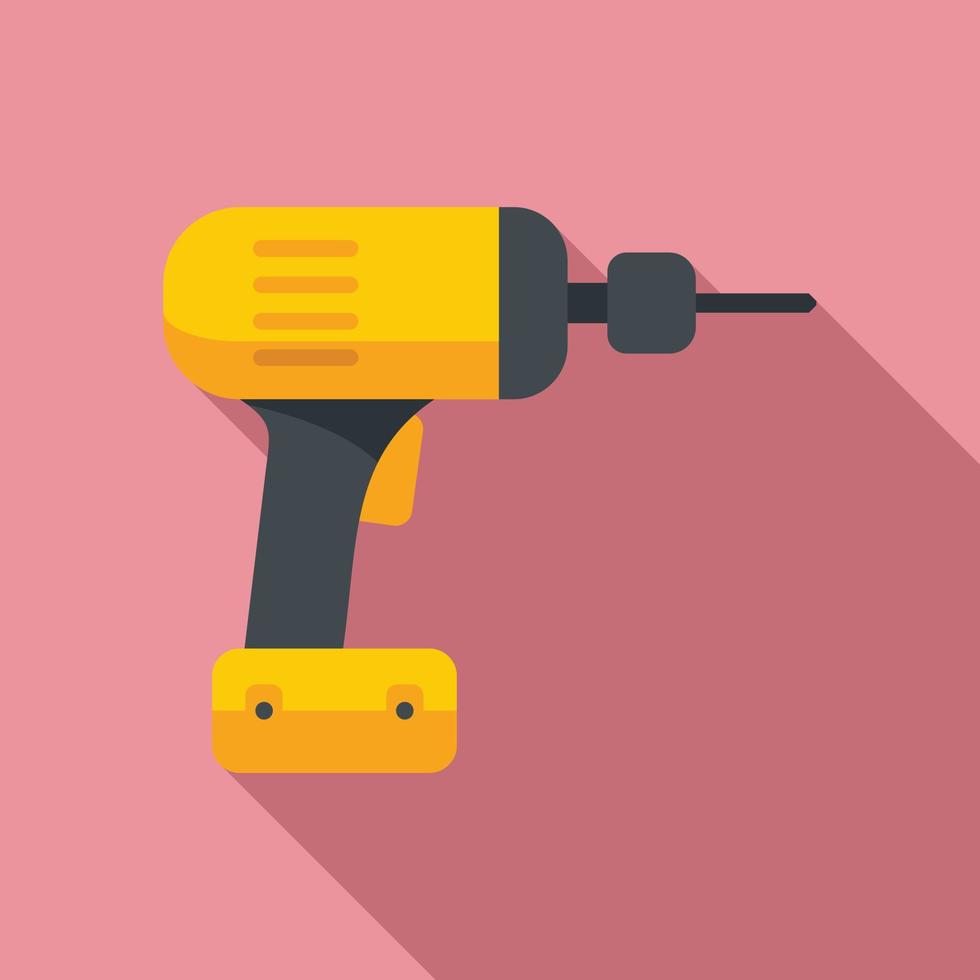 Cordless drill icon, flat style vector