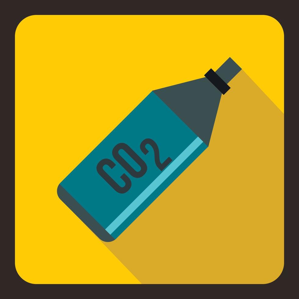 CO2 bottle icon, flat style vector