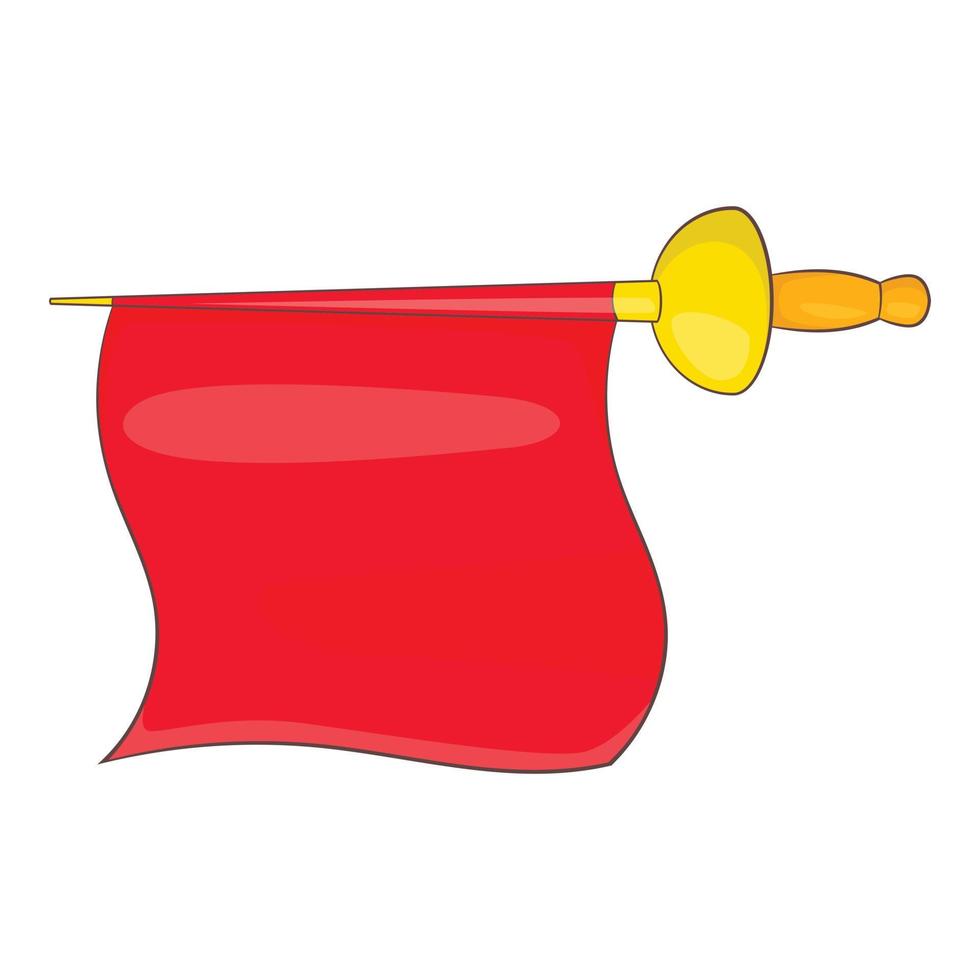 icono de tela roja matador, estilo de dibujos animados vector