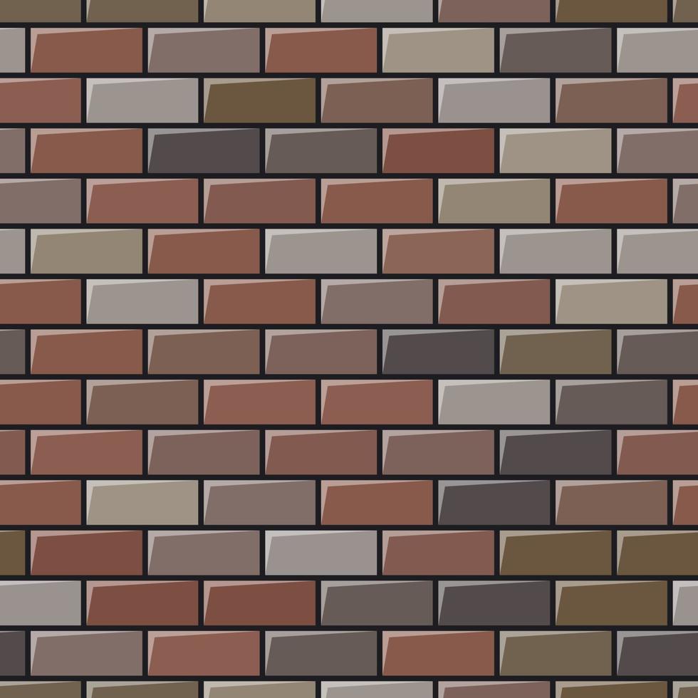 Grey brick wall texture. Seamless background. Vector illustration