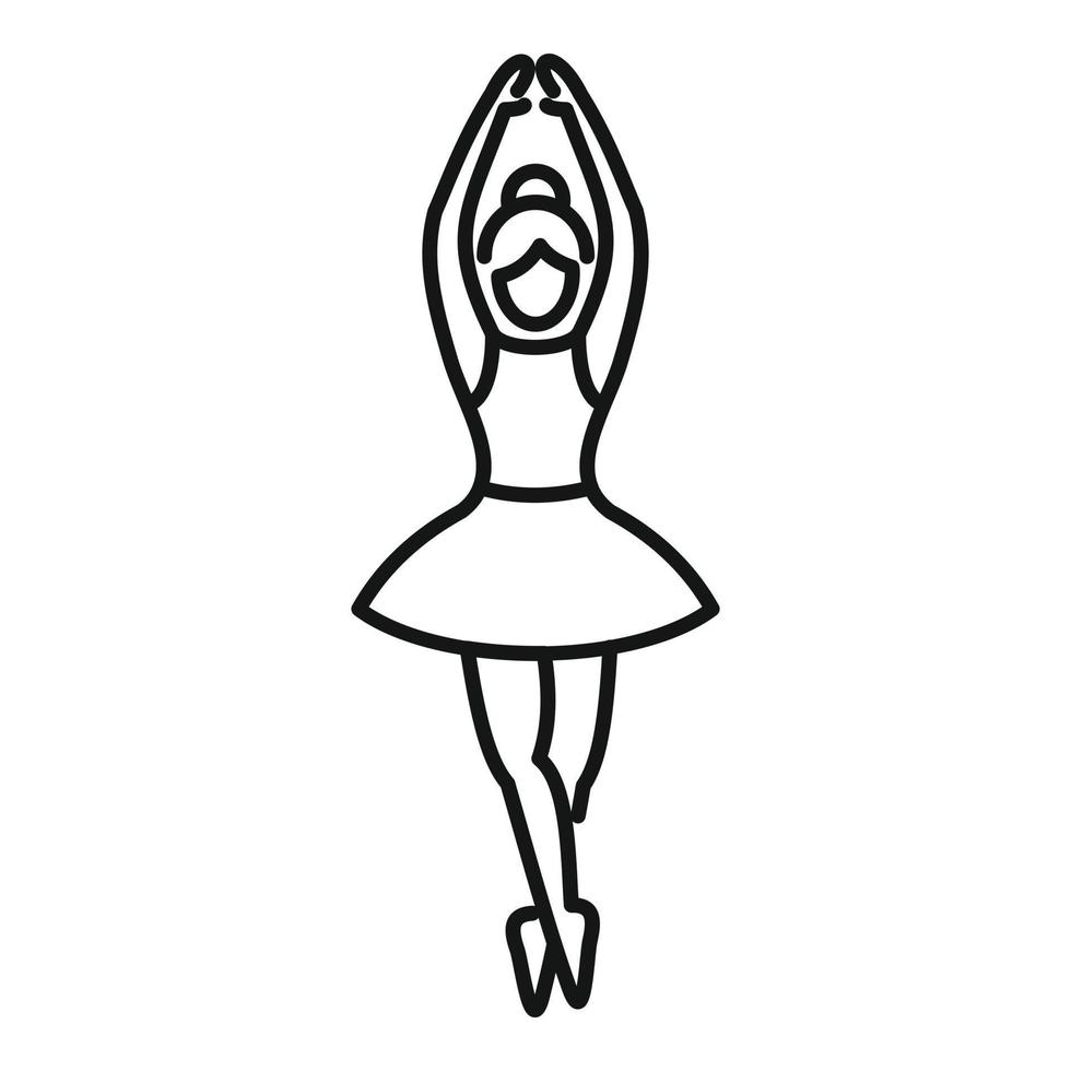 vector de contorno de icono de entrenamiento de bailarina. bailarina de ballet