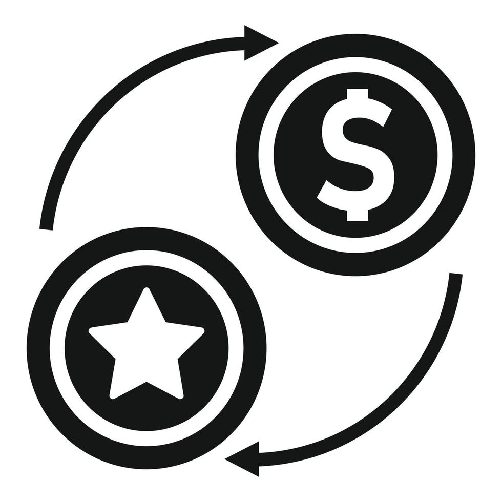 Token exchange icon simple vector. Bitcoin crypto vector