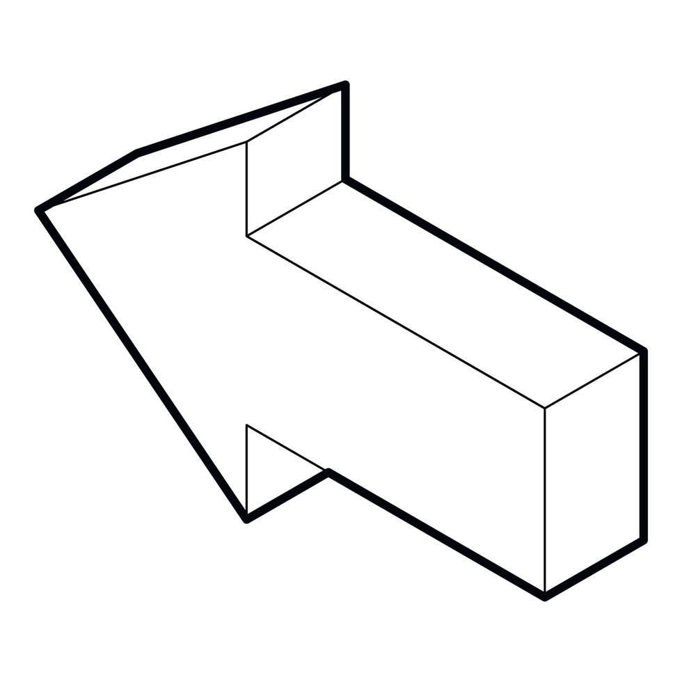 Left arrow icon, outline style vector