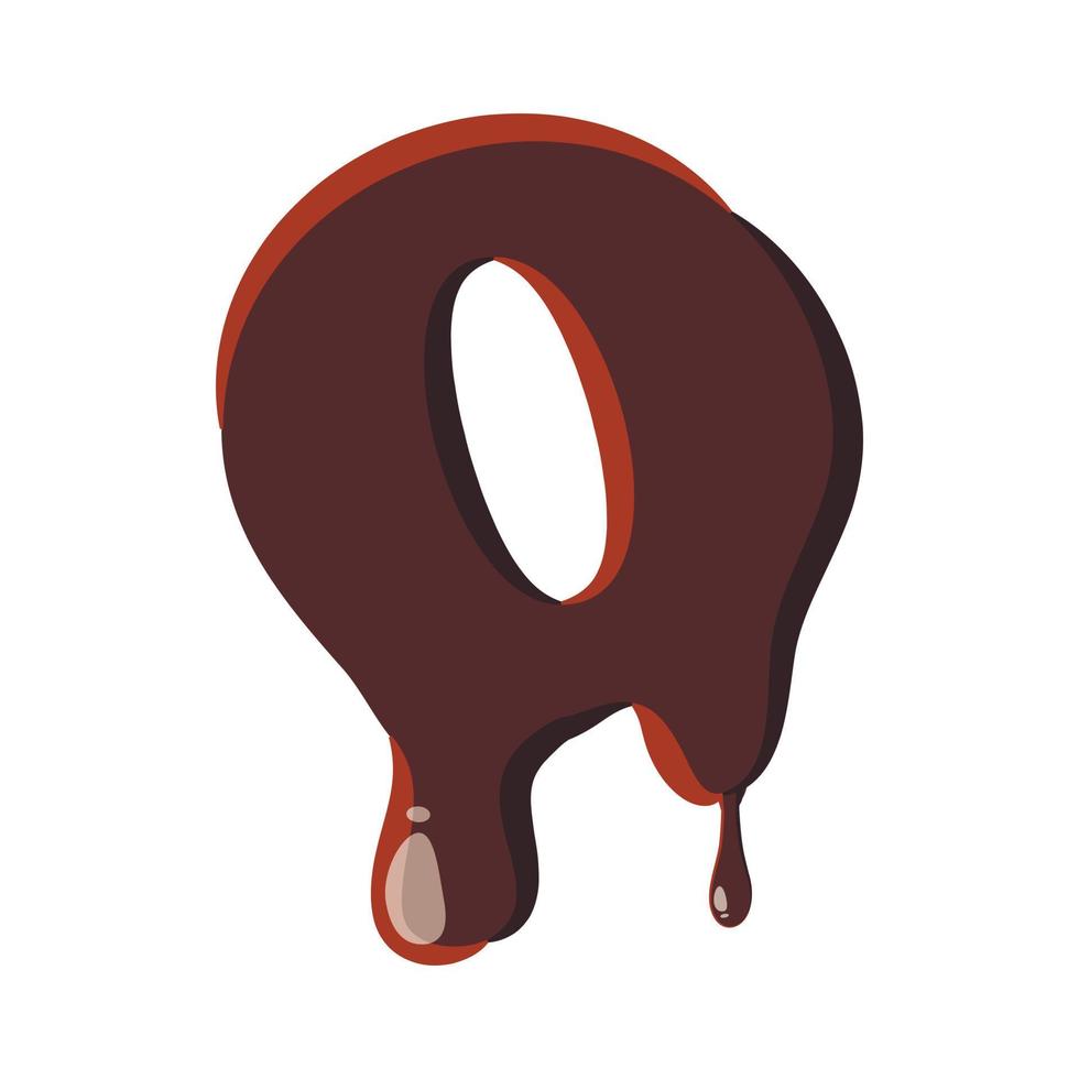 Letter O from latin alphabet made of chocolate vector