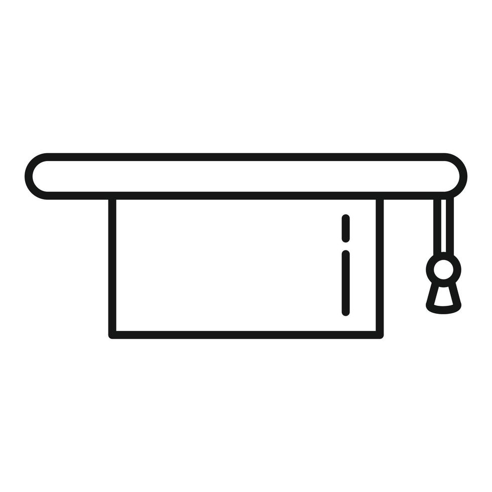 Attestation graduation hat icon, outline style vector