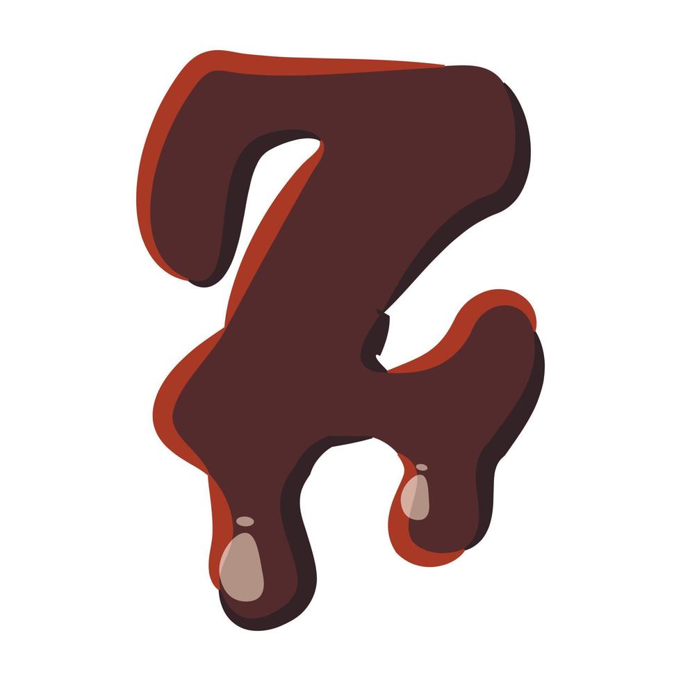 letra z del alfabeto latino hecho de chocolate vector