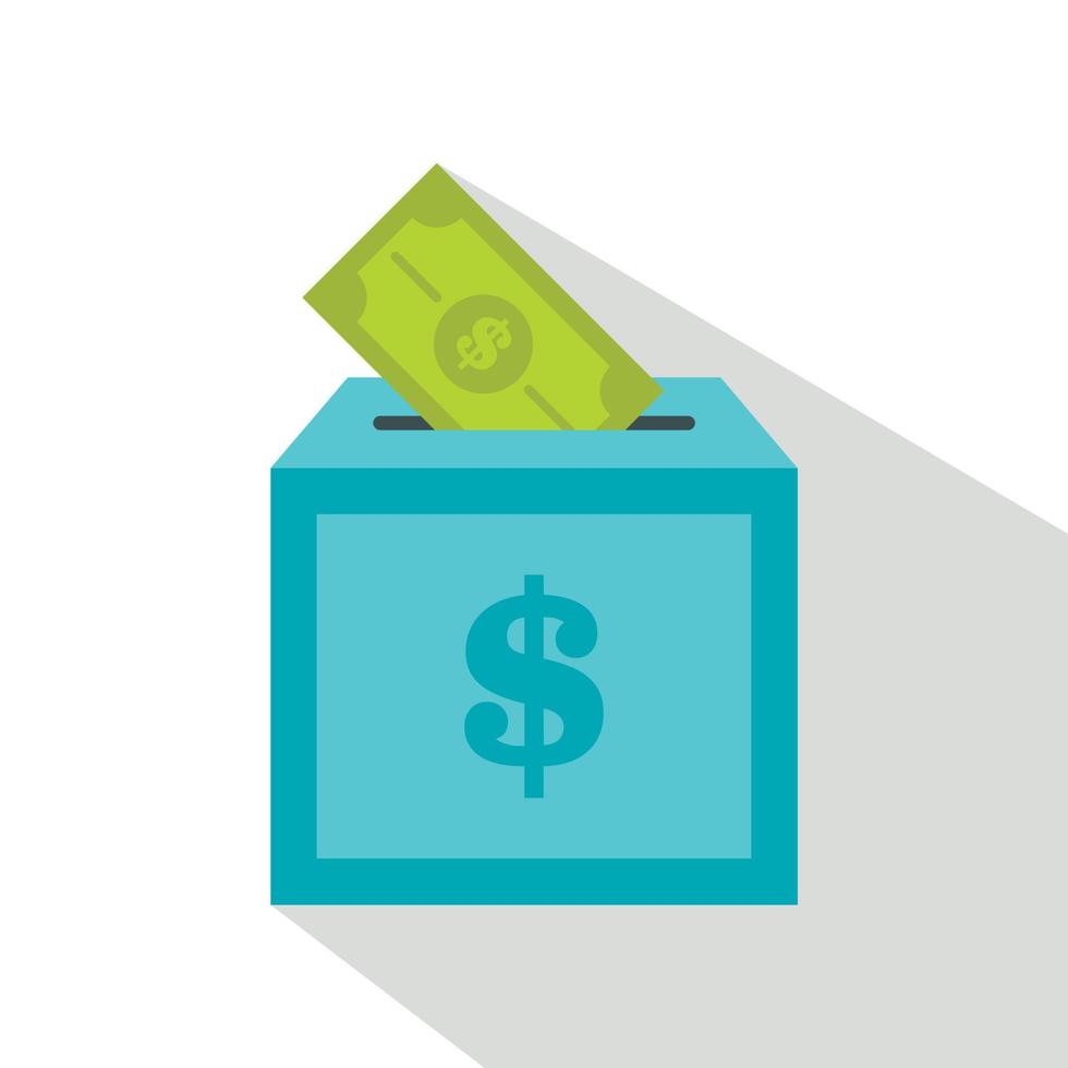 Donation box icon, flat style vector