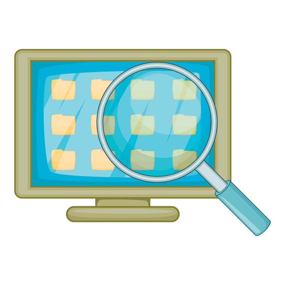 Desktop folders icon, cartoon style vector
