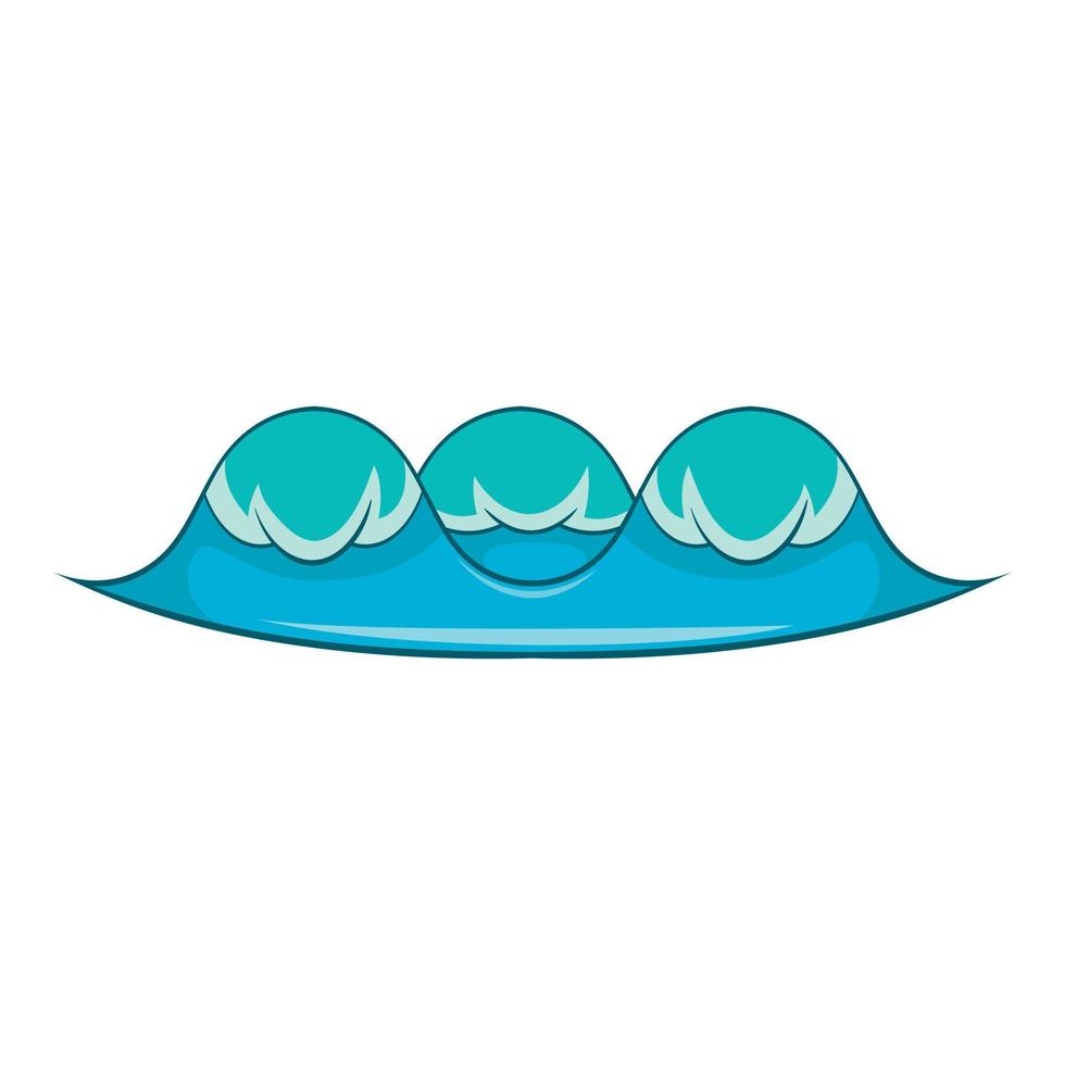 Wave with foam icon, cartoon style vector