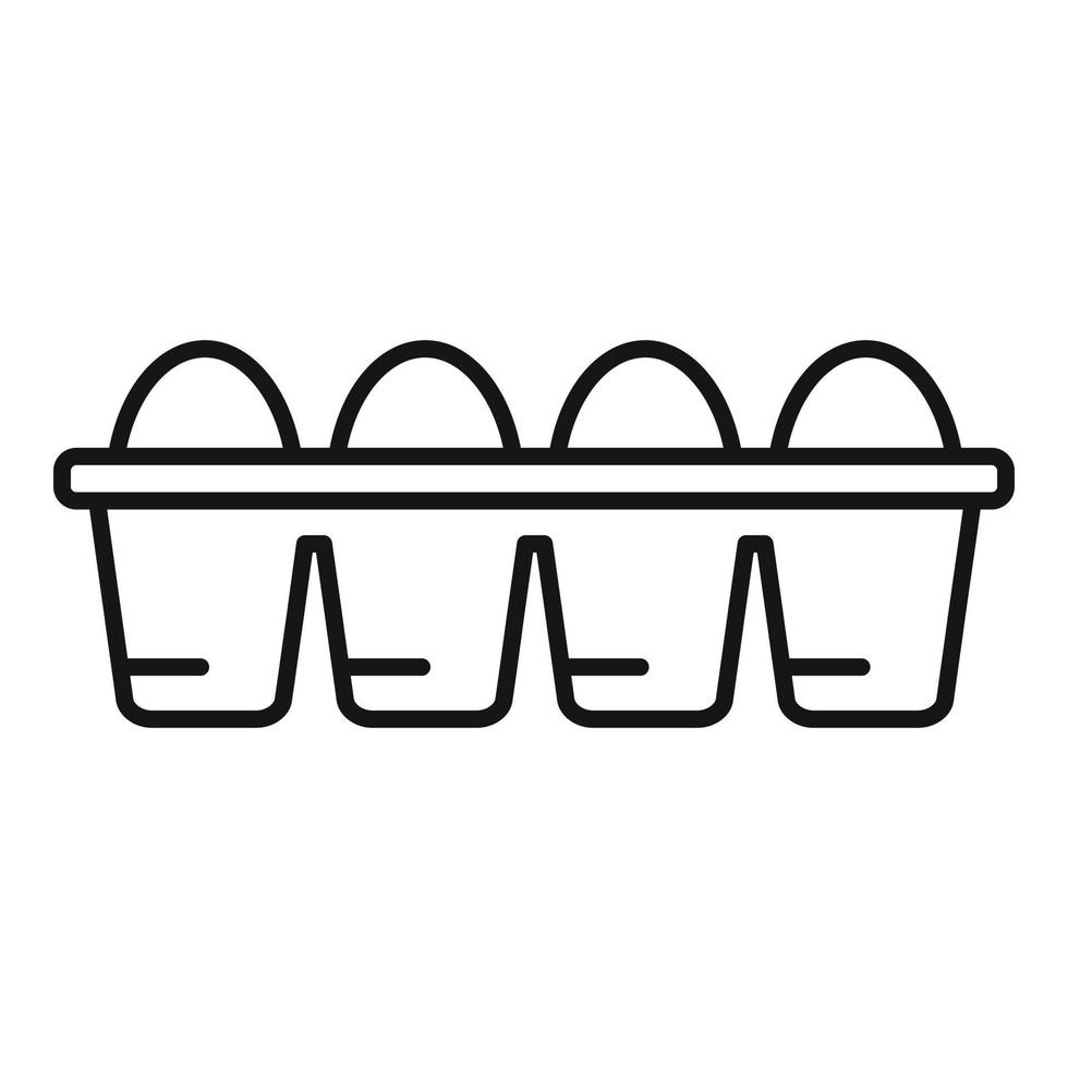 Egg box icon, outline style vector
