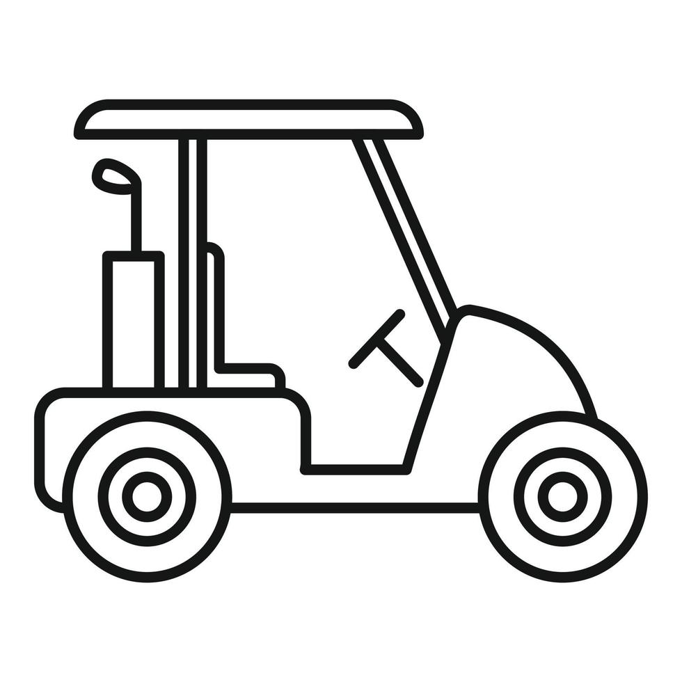 Golf cart vehicle icon, outline style vector