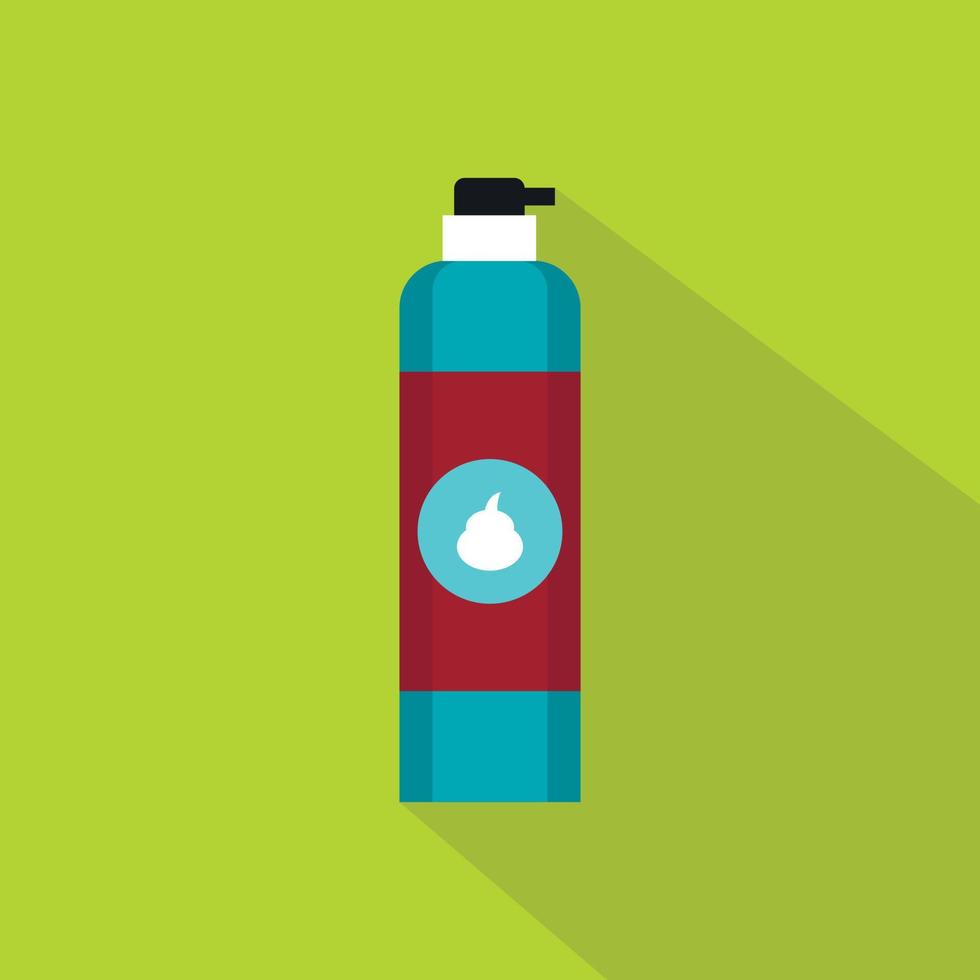 Shaving foam bottle icon, flat style vector