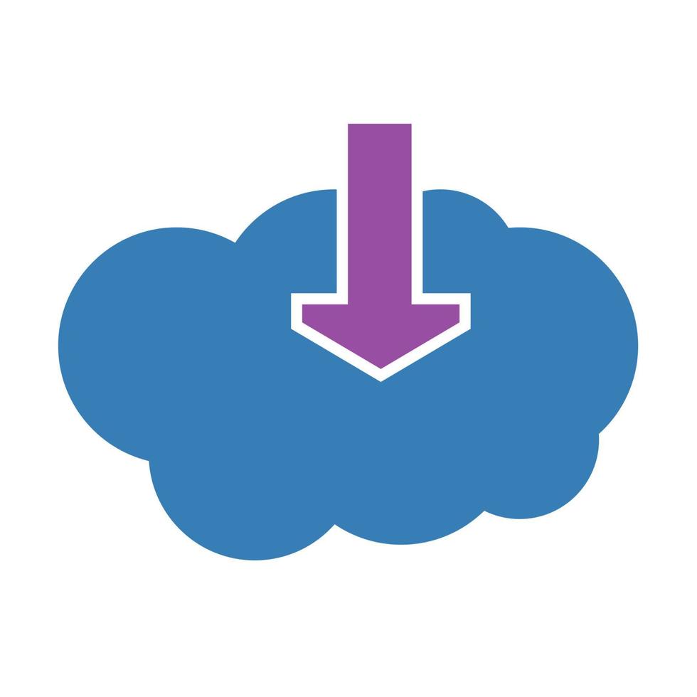 Download cloud icon. Vector illustration.