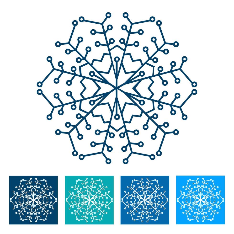 Snowflake. New Year icon. Vector illustration