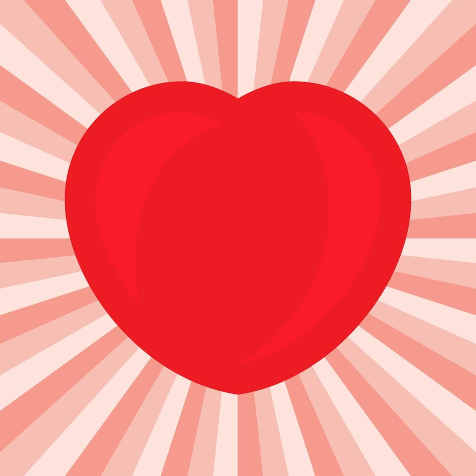 Big Red Heart. Romantic love symbol of valentine day. Vector illustration.