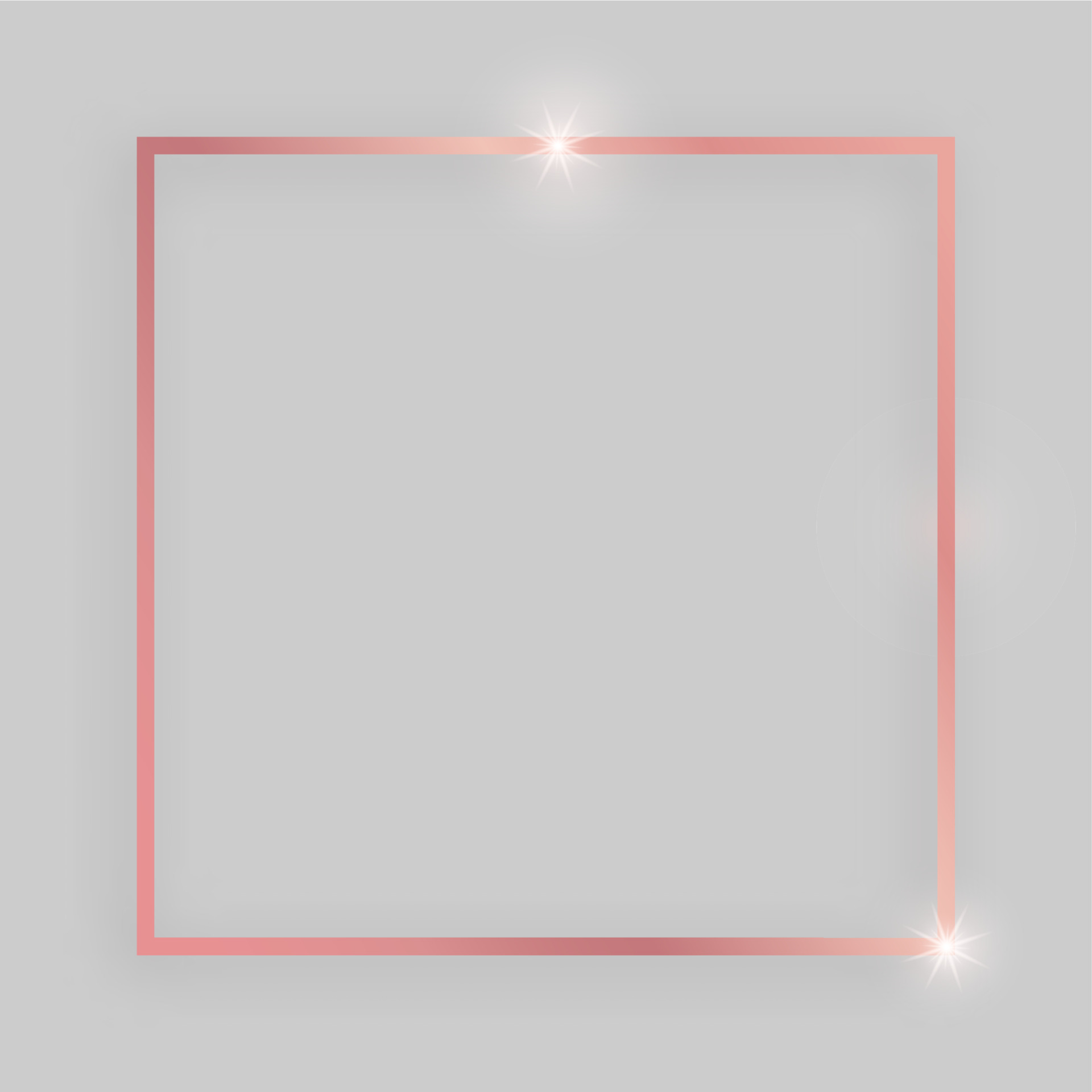 Shiny frame with glowing effects. Rose gold square frame with shadow on  grey background. Vector illustration 14680169 Vector Art at Vecteezy