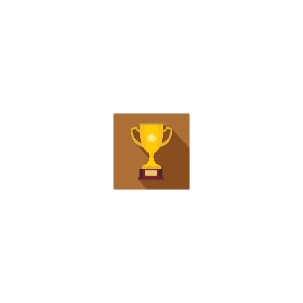 icono de copa de oro, estilo plano vector